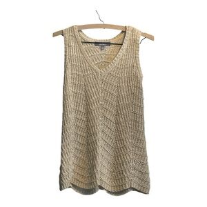 Marled Cream Sleeveless V-Neck Sweater